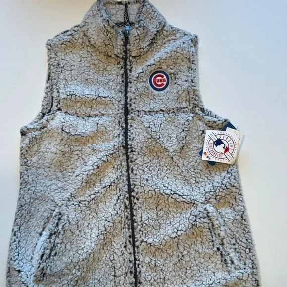 NWT Women's Chicago Cubs Sherpa Vest Size Medium (B5) - Picture 1 of 5